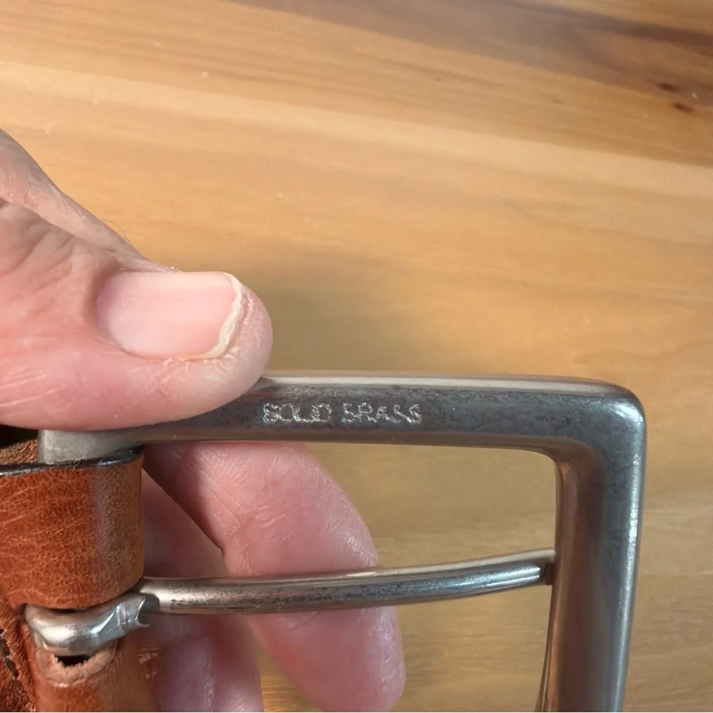 VTG Wilson’s Brown Genuine Italian Leather Classic Belt Mens Sz 38‎ Made USA 46”